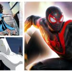 Top-Left: La Borinqueña. Bottom-Left: White Tiger. Right: Miles Morales as Spider-Man.